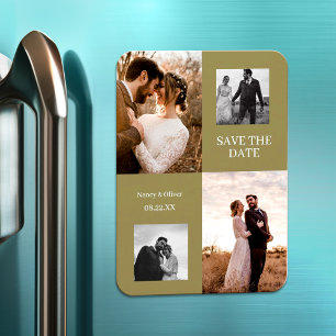Moderne Collage Eenvoudige Foto Sla de datum bruil Magneet
