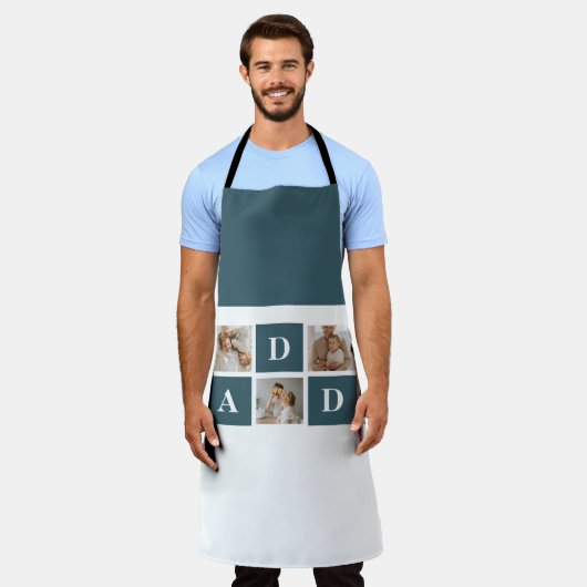 Moderne Collage Fathers Foto's en groene papaaien Schort (Gedragen)