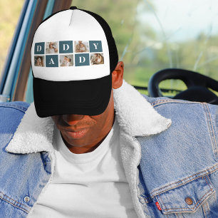 Moderne Collage Fathers Foto's en groene papaaien Trucker Pet