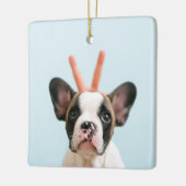 Moderne collage Foto Best Dad Dog Ever Keramisch Ornament (Links)