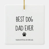 Moderne collage Foto Best Dad Dog Ever Keramisch Ornament (Achterkant)