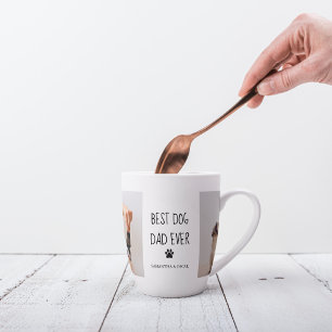 Moderne collage Foto Best Dad Dog Ever Latte Mok