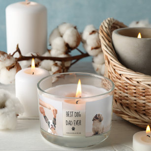 Moderne collage Foto Best Dad Dog Ever Rechthoekige Sticker