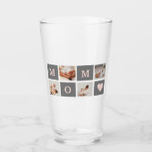 Moderne collage Foto Best mam Pink & Gray Gift Glas (Voorkant)