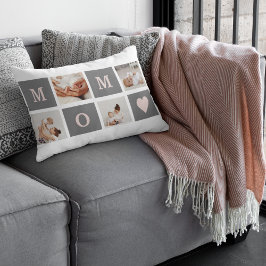 Moderne collage Foto Best mam Pink & Gray Gift Kussen