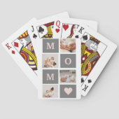 Moderne collage Foto Best mam Pink & Gray Gift Pokerkaarten (Achterkant)
