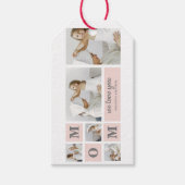 Moderne collage foto Beste mam ooit roze cadeau Cadeaulabel (Voorkant)