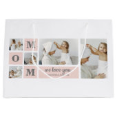 Moderne collage foto Beste mam ooit roze cadeau Groot Cadeauzakje (Voorkant)