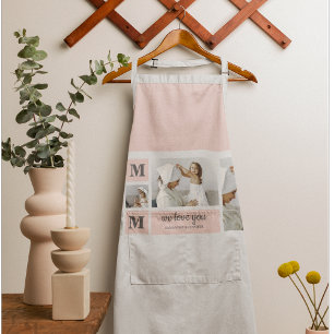 Moderne collage foto Beste mam ooit roze cadeau Schort