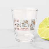 Moderne collage foto Beste mam ooit roze cadeau Shot Glas (Voorkant)