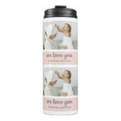 Moderne collage foto Beste mam ooit roze cadeau Thermosbeker (Voorkant)