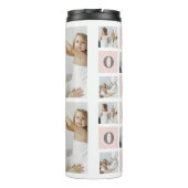 Moderne collage foto Beste mam ooit roze cadeau Thermosbeker (Achterkant)