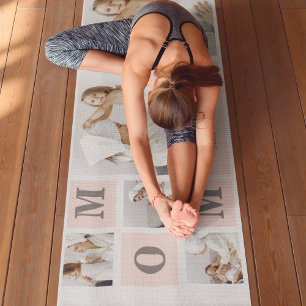 Moderne collage foto Beste mam ooit roze cadeau Yogamat
