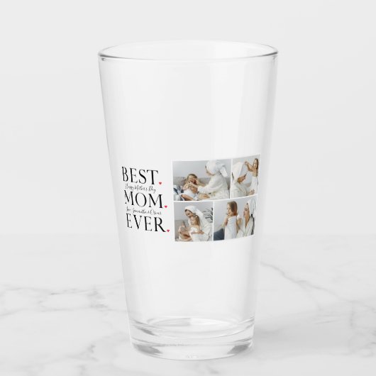 Moderne collage Foto Beste mama Happy Mothers Dag Glas (Voorkant)