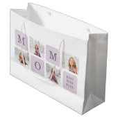 Moderne collage Foto Beste mama ooit Paarse Gift Groot Cadeauzakje (Voorkant Gekanteld)
