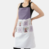Moderne collage Foto Beste mama ooit Paarse Gift Schort (Insitu)