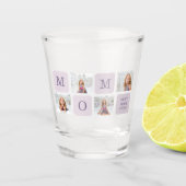 Moderne collage Foto Beste mama ooit Paarse Gift Shot Glas (Voorkant)
