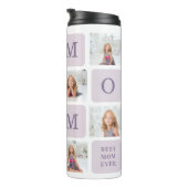 Moderne collage Foto Beste mama ooit Paarse Gift Thermosbeker (Geroteerd rechts)