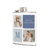 Moderne Collage Foto & Blue Happy Fathers Day Gift Heupfles (Links)