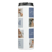 Moderne Collage Foto & Blue Happy Fathers Day Gift Thermosbeker (Achterkant)