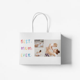 Moderne Collage Foto & Kleurrijke Beste Mum Ever G Groot Cadeauzakje