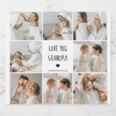 Moderne collage foto-liefde grootmoeder beste cade bier etiket (Enkel label)