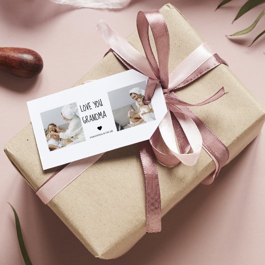 Moderne collage foto-liefde grootmoeder beste cade cadeaulabel