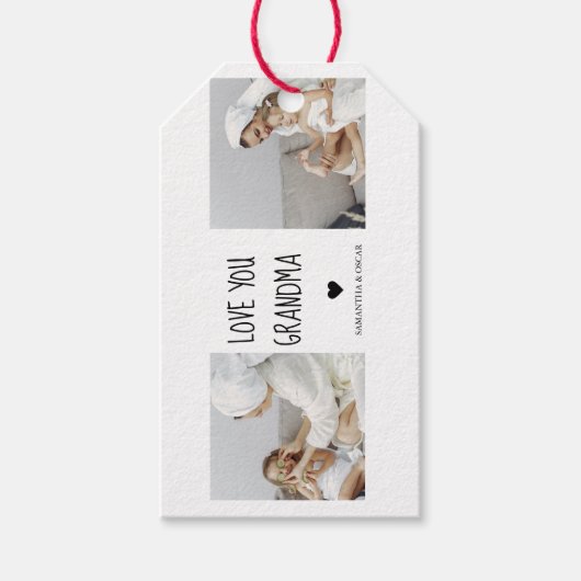 Moderne collage foto-liefde grootmoeder beste cade cadeaulabel (Voorkant)