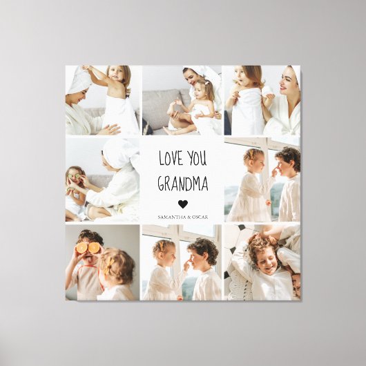 Moderne collage foto-liefde grootmoeder beste cade canvas afdruk (Voorkant)