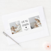 Moderne collage foto-liefde grootmoeder beste cade rechthoekige sticker (Envelop)