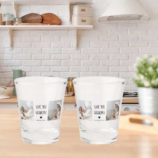 Moderne collage foto-liefde grootmoeder beste cade shot glas