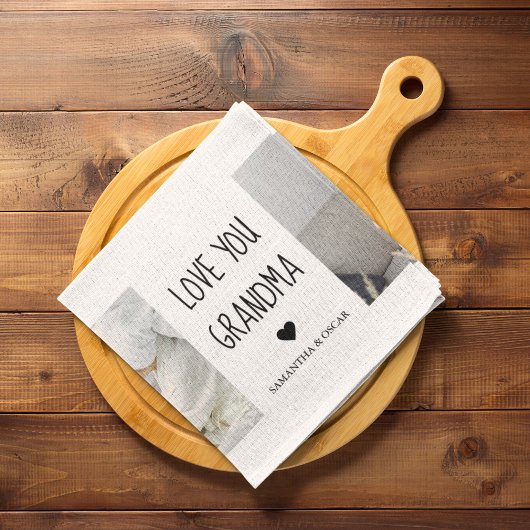 Moderne collage foto-liefde grootmoeder beste cade theedoek