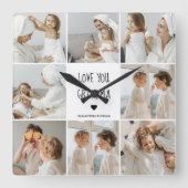 Moderne collage foto-liefde grootmoeder beste cade vierkante klok (Voorkant)