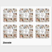 Moderne collage foto-liefde grootmoeder beste cade vierkante sticker (Vel)