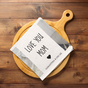 Moderne collage foto-liefde voor je moeder beste c theedoek