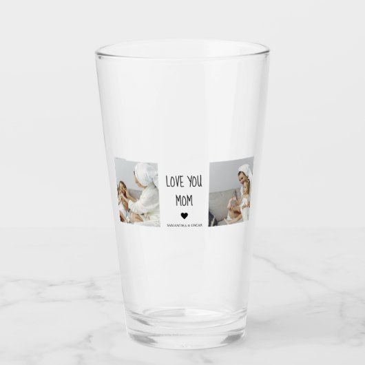 Moderne Collage Foto Lieve Mama Beste Cadeau Glas (Voorkant)