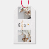 Moderne Collage Foto Prettig Thanksgiving Mama Cadeaulabel (Voorkant)