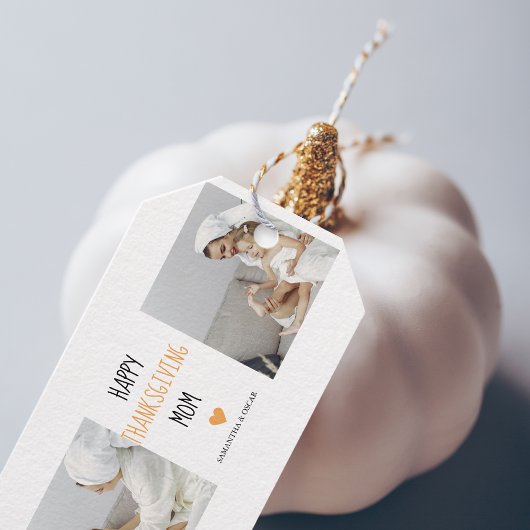 Moderne Collage Foto Prettig Thanksgiving Mama Cadeaulabel