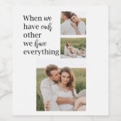 Moderne collage foto Romantic Couple Gift Wijn Etiket (Enkel label)