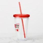 Moderne collage foto Rood & Roze Beste mam ooit ca Acryl Drinkbeker (Links)
