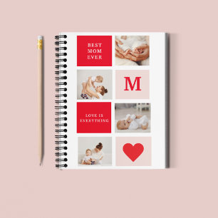Moderne collage foto Rood & Roze Beste mam ooit ca Notitieboek