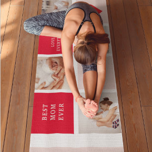 Moderne collage foto Rood & Roze Beste mam ooit ca Yogamat
