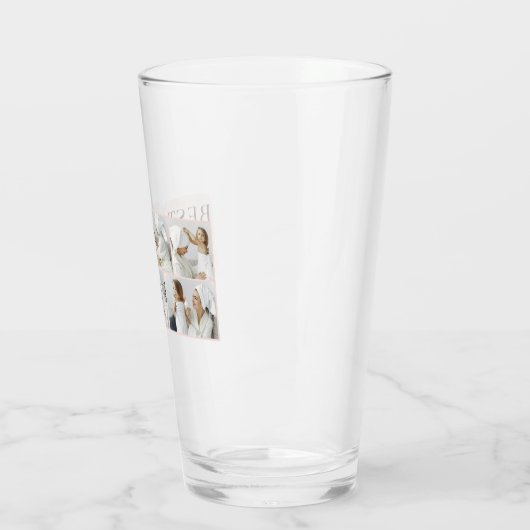 Moderne Collage Foto Roze Gelukkige Moederdag Glas (Links)