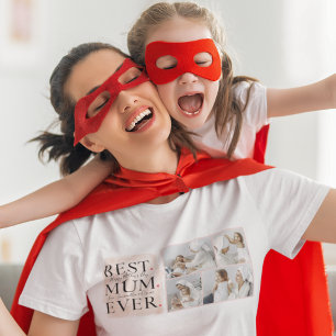 Moderne Collage Foto Roze Happy Mothers Day T-shirt