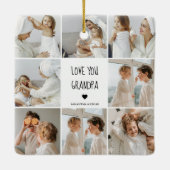 Moderne collage fotoliefhebbers opa beste cadeau keramisch ornament (Achterkant)