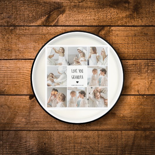 Moderne collage fotoliefhebbers opa beste cadeau servet