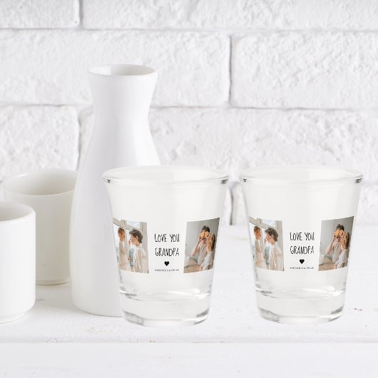 Moderne collage fotoliefhebbers opa beste cadeau shot glas