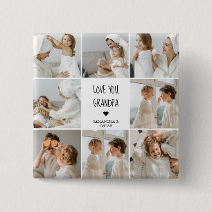 Moderne collage fotoliefhebbers opa beste cadeau vierkante button 5,1 cm