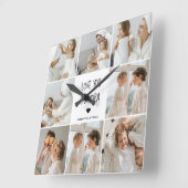 Moderne collage fotoliefhebbers opa beste cadeau vierkante klok (Hoek)