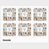 Moderne collage fotoliefhebbers opa beste cadeau vierkante sticker (Vel)